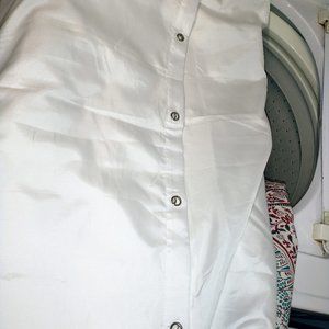 **White Fabric Shower Curtain Home